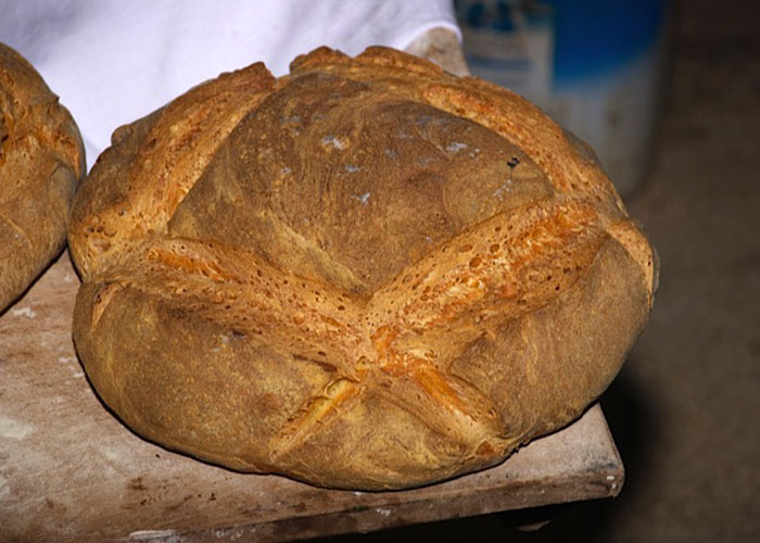 Il pane nel forno a legna